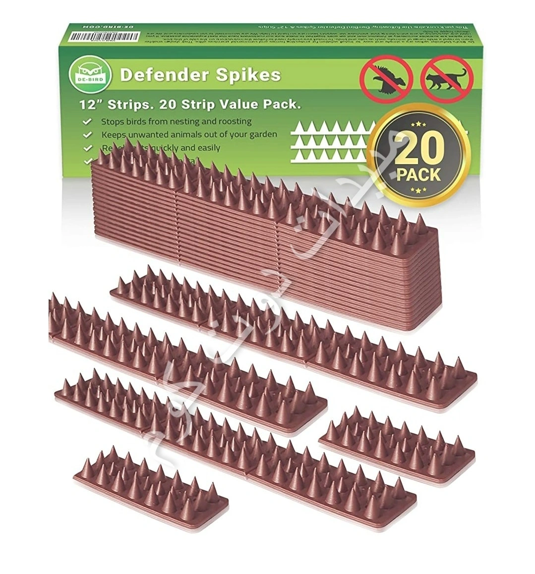 شوك مانعة وقوف الطيور - بلاستيك (4) شوك طرد الطيور 5 متر البلاستيك