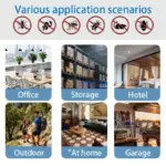 جهاز طارد الطيور والفئران والحشرات عن طريق الموجات الصوتيه قطعه واحده